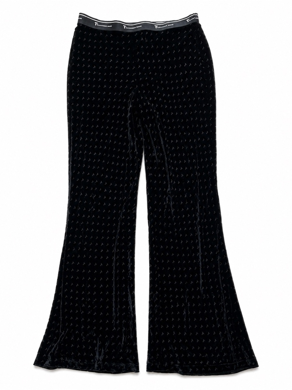 T by Alexander wang logo velvet flare pants